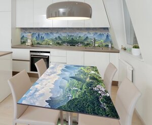 Наклейка 3Д вінілова на стіл Zatarga «Долина Зелених Гор» 600х1200 мм для будинків, квартир, столів,
