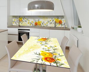 Наліпка 3Д вінілова на стіл Zatarga «Гармонія жовтих відтінків» 600х1200 мм для будинків, квартир, столів,