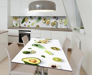 Наліпка 3Д вінілова на стіл Zatarga «Смарагдове панно» 600х1200 мм для будинків, квартир, столів, кофеєнь,