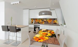 Наліпка 3Д вінілова на стіл Zatarga «Календула» 600х1200 мм для будинків, квартир, столів, кофеєнь, кафе