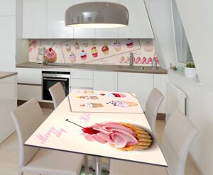 Наліпка 3Д виниловая на стол Zatarga «Карта десертов» 600х1200 мм для домов, квартир, столов, кофейн, кафе