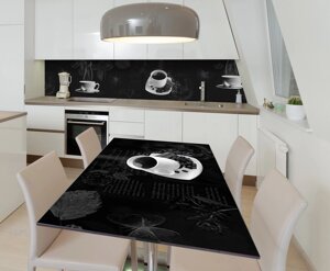 Наліпка 3Д вінілова на стіл Zatarga «Кава з корицею» 600х1200 мм для будинків, квартир, столів, кофеєнь, кафе