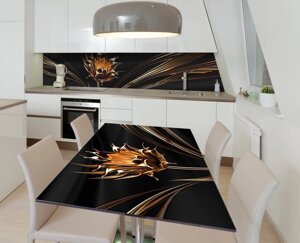 Наклейка 3Д вінілова на стіл Zatarga « Кована квітка » 600х1200 мм для будинків, квартир, столів, кав'ярень, кафе