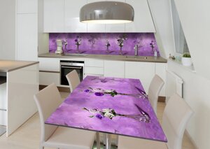 Наклейка 3Д вінілова на стіл Zatarga «Лаконічність еустоми» 600х1200 мм для будинків, квартир, столів, кав'ярень,