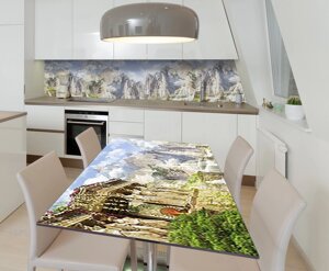 Наклейка 3Д вінілова на стіл Zatarga «Ласкові скелі» 600х1200 мм для будинків, квартир, столів, кав'ярень, кафе