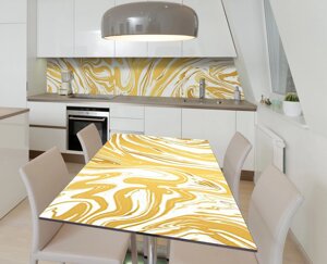Наліпка 3Д виниловая на стол Zatarga «Латте на столе» 600х1200 мм для домов, квартир, столов, кофейн, кафе
