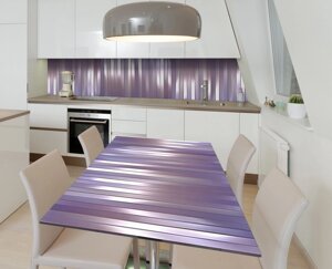 Наклейка 3Д вінілова на стіл Zatarga «Лавандові смуги» 600х1200 мм для будинків, квартир, столів, кав'ярень, кафе