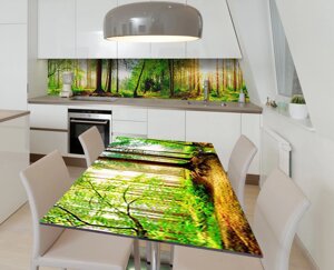 Наліпка 3Д виниловая на стол Zatarga «Лесной ручей» 600х1200 мм для домов, квартир, столов, кофейн, кафе