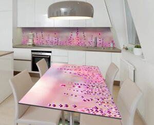 Наклейка 3Д вінілова на стіл Zatarga «Ліловий верес» 600х1200 мм для будинків, квартир, столів, кав'ярень, кафе