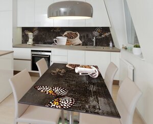 Наліпка 3Д вінілова на стіл Zatarga «Магія кави» 600х1200 мм для будинків, квартир, столів, кофеєнь, кафе