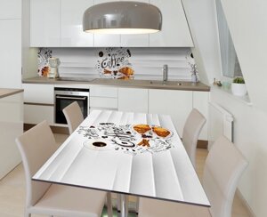 Наклейка 3Д вінілова на стіл Zatarga «Міндальні круасани» 600х1200 мм для будинків, квартир, столів, кав'ярень,