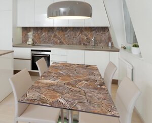 Наліпка 3Д вінілова на стіл Zatarga «Мозайка з пісковика» 600х1200 мм для будинків, квартир, столів, кофеєнь,