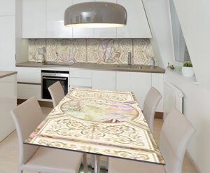 Наліпка 3Д вінілова на стіл Zatarga «Мармурові іриси» 600х1200 мм для будинків, квартир, столів, кофеєнь,