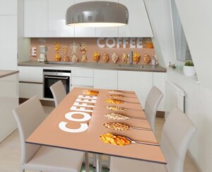 Наліпка 3Д виниловая на стол Zatarga «Мюсли и кофе» 600х1200 мм для домов, квартир, столов, кофейн, кафе