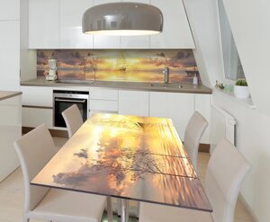 Наліпка 3Д вінілова на стіл Zatarga «На порозі відкриттів» 600х1200 мм для будинків, квартир, столів,