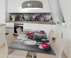 Наліпка 3Д вінілова на стіл Zatarga «Натюрморт 3Д» 600х1200 мм для будинків, квартир, столів, кофеєнь,