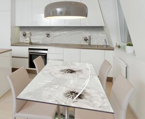 Наліпка 3Д виниловая на стол Zatarga «Одуванчик на ветру» 600х1200 мм для домов, квартир, столов,