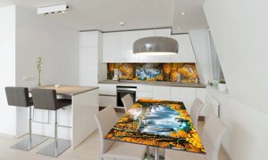 Наліпка 3Д виниловая на стол Zatarga «Осень в лесу» 600х1200 мм для домов, квартир, столов, кофейн,