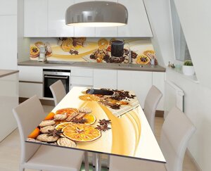 Наліпка 3Д вінілова на стіл Zatarga «Осінній глінтвейн» 600х1200 мм для будинків, квартир, столів, кофеєнь,