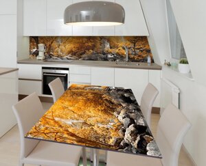 Наліпка 3Д виниловая на стол Zatarga «Осенний водопад» 600х1200 мм для домов, квартир, столов, кофейн, кафе