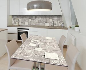 Наклейка 3Д вінілова на стіл Zatarga «Панно з октриток» 600х1200 мм для будинків, квартир, столів, кав'ярень, кафе