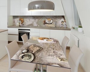 Наліпка 3Д виниловая на стол Zatarga «Парижский круассан» 600х1200 мм для домов, квартир, столов, кофейн,