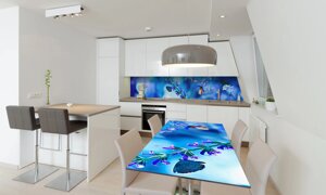 Наліпка 3Д виниловая на стол Zatarga «Полевой колокольчик 02» 600х1200 мм для домов, квартир, столов,