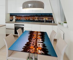 Наліпка 3Д вінілова на стіл Zatarga «Пряникові будиночки» 600х1200 мм для будинків, квартир, столів, кофеєнь,