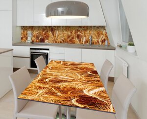 Наліпка 3Д вінілова на стіл Zatarga «Пшеничне поле» 600х1200 мм для будинків, квартир, столів, кофеєнь, кафе