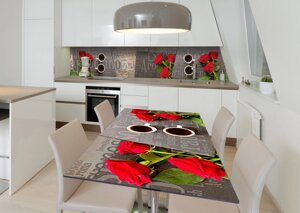 Наліпка 3Д виниловая на стол Zatarga «Рецепт свежего кофе» 600х1200 мм для домов, квартир, столов, кофейн,