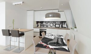 Наліпка 3Д вінілова на стіл Zatarga «Ретро Чорно-білий» 600х1200 мм для будинків, квартир, столів,