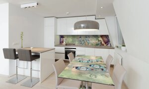 Наліпка 3Д вінілова на стіл Zatarga «Малюнок Обличчя і Ліхтарі» 600х1200 мм для будинків, квартир, столів,