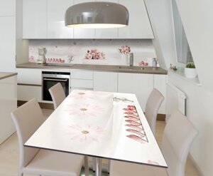 Наклейка 3Д вінілова на стіл Zatarga «Рожеві Макаруни» 600х1200 мм для будинків, квартир, столів,
