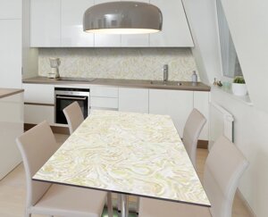 Наліпка 3Д вінілова на стіл Zatarga «Шелест мармуру» 600х1200 мм для будинків, квартир, столів, кофеєнь, кафе
