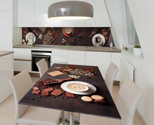 Наклейка 3Д вінілова на стіл Zatarga « Шоколад ручної роботи » 600х1200 мм для будинків, квартир, столів, кав'ярень,