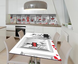 Наклейка 3Д вінілова на стіл Zatarga «Символи Європи» 600х1200 мм для будинків, квартир, столів, кав'ярень,