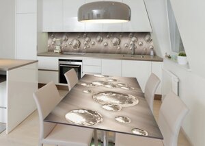 Наліпка 3Д вінілова на стіл Zatarga «Сталеві кульки» 600х1200 мм для будинків, квартир, столів, кофеєнь, кафе