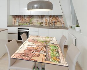 Наліпка 3Д виниловая на стол Zatarga «Старая Германия» 600х1200 мм для домов, квартир, столов, кофейн, кафе