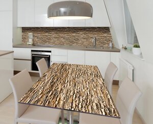 Наліпка 3Д вінілова на стіл Zatarga «Стіна з пісковика» 600х1200 мм для будинків, квартир, столів, кофеєнь,