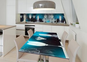 Наклейка 3Д вінілова на стіл Zatarga « Сухий лід » 600х1200 мм для будинків, квартир, столів, кав'ярень, кафе