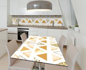 Наліпка 3Д вінілова на стіл Zatarga «Трикутна фольга» 600х1200 мм для будинків, квартир, столів, кофеєнь,