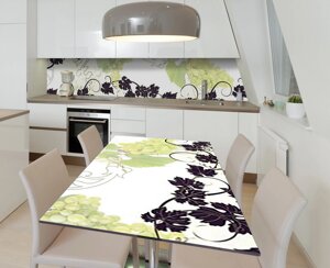 Наклейка 3Д вінілова на стіл Zatarga «Віньєтка з виноградної лози» 600х1200 мм для будинків, квартир, столів,