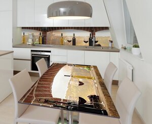 Наліпка 3Д вінілова на стіл Zatarga «Вино з погреба» 600х1200 мм для будинків, квартир, столів, кофеєнь, кафе