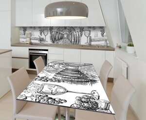 Наліпка 3Д виниловая на стол Zatarga «Виноделие» 600х1200 мм для домов, квартир, столов, кофейн, кафе