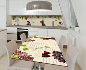 Наліпка 3Д виниловая на стол Zatarga «Виноград и Лоза» 600х1200 мм для домов, квартир, столов, кофейн,