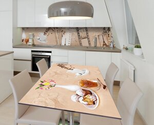 Наклейка 3Д вінілова на стіл Zatarga « Вітажна плівка » 600х1200 мм для будинків, квартир, столів, кав'ярень, кафе