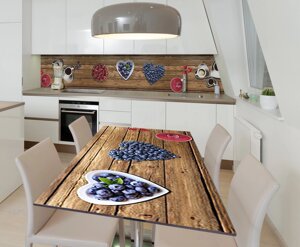 Наліпка 3Д виниловая на стол Zatarga «Ягодная любовь» 600х1200 мм для домов, квартир, столов, кофейн, кафе