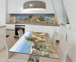 Наклейка 3Д вінілова на стіл Zatarga «Південні види» 600х1200 мм для будинків, квартир, столів, кав'ярень, кафе
