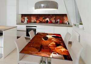 Наліпка 3Д виниловая на стол Zatarga «Завтрак на мельнице» 600х1200 мм для домов, квартир, столов, кофейн,