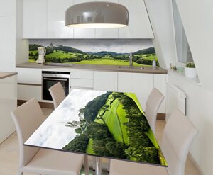 Наліпка 3Д вінілова на стіл Zatarga «Зелена Долина» 600х1200 мм для будинків, квартир, столів, кофеєнь,